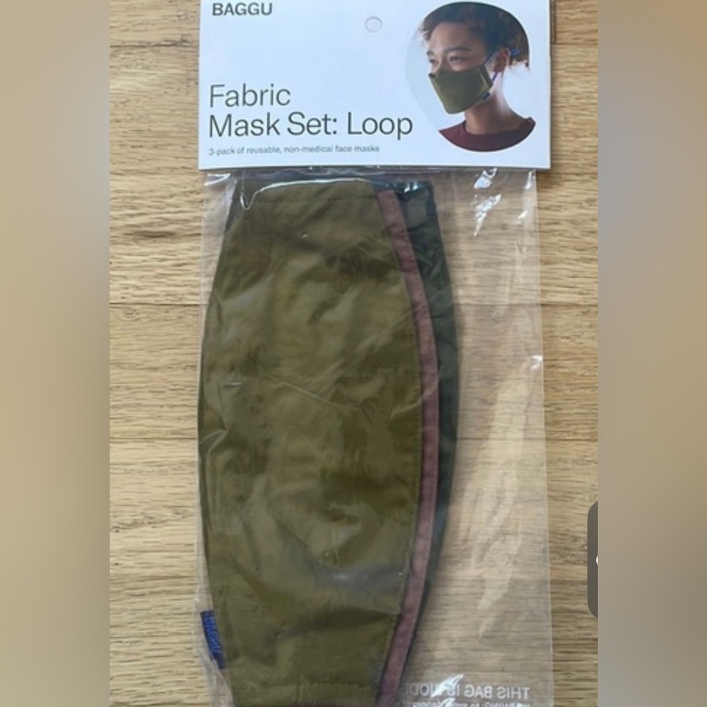 Baggu fabric masks three pack for adults. Brand new